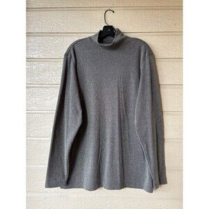 Perry Ellis mens Black & Tan Heather Mock Neck Long Sleeve Knit Shirt size Large